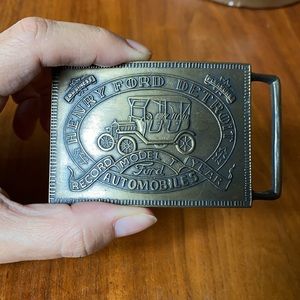 Brass-metal Henry Ford Model T belt buckle